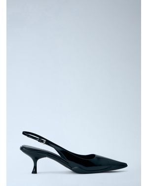 Prada Pointed-Toe Slingback Pumps - Black