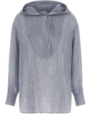 Brunello Cucinelli Hooded Shirt - Blue