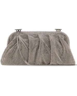 Benedetta Bruzziches Embellished Fabric Large Venus Clutch - Gray