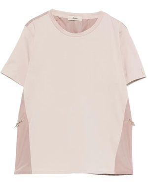 Herno Cotton Jersey And New Techno Taffeta T-Shirt - Pink