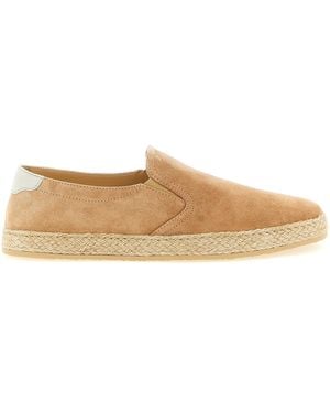 Brunello Cucinelli Calfskin Espadrilles Shoe - Brown