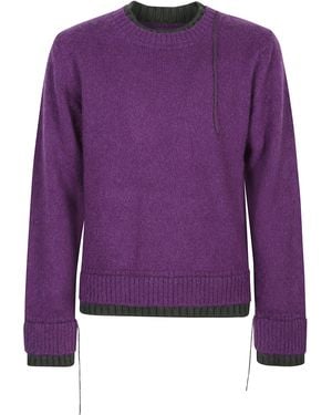 Sacai Wool Crewneck Sweater - Purple