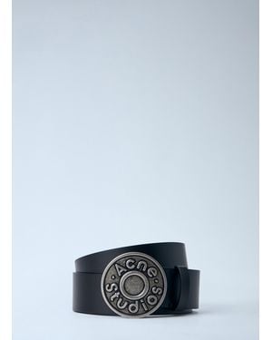 Acne Studios Logo Buckle Leather Belt - Blue