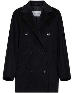 Max Mara 101801 Icon Coat Short Rebus Coat - Blue