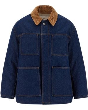Ami Paris Padded Denim Jacket - Blue