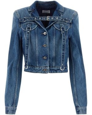 Off-White c/o Virgil Abloh Cropped Denim Jacket - Blue