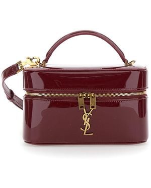 Saint Laurent Bordeaux Crossbody Bag With Adjustable Strap And Cassandre Plaque On The Front - Purple