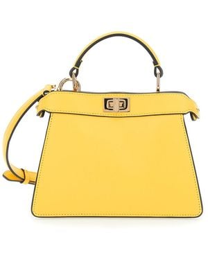 Fendi 'Peekaboo Iseeu Petite' Handbag With Turnlock Closure - Yellow