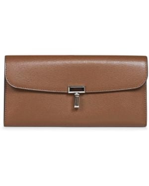 TOTEME Tiramisu Palmellato Leather T-Lock Wallet - Brown