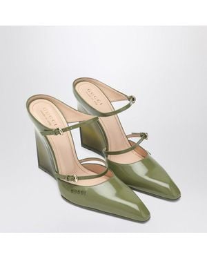 Gucci Sabots With Transparent Wedge - Metallic