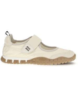 Miu Miu Tyre Ballerinas - White