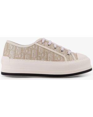 Dior Canvas Walk'N' Sneakers With Oblique Motif - White