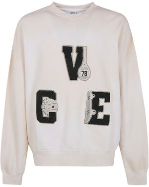 Golden Goose "Star" Boxi Crewneck Vintage Treatment Vce Patch Star Label - White