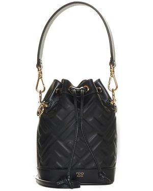 Fendi Mon Tresor Ff Leather Mini Bag - Black