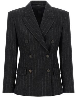 Brunello Cucinelli Pinstripe Blazer - Black