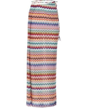 Missoni Long Pareo Skirt - White