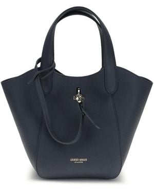 Giorgio Armani Small Leather Handbag - Blue