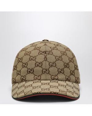 Gucci Chic Gg Emblem Canvas Hat - Brown