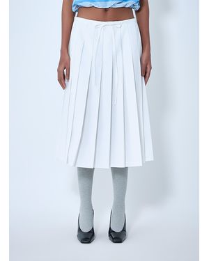 Prada Pleated Midi Skirt - Blue
