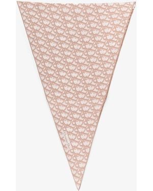 Dior Dior Silk Foulard With Dior Oblique Motif - White