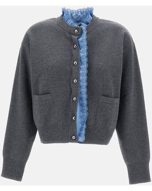 Rabanne Rabanne Cardigan With Satin Insert - Blue