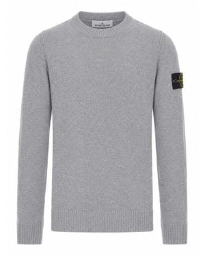 Stone Island Melange Effect Sweater With Compass Logo - Gray