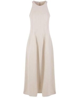 Brunello Cucinelli Sleeveless Pleated Dress - White
