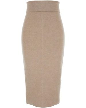 Jacquemus Skirt With Pencil Desgin - Natural