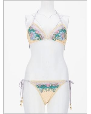 Zimmermann Floral Triangle Bikini Set - Blue