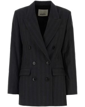 Isabel Marant Charcoal Wool Jevima Blazer - Black