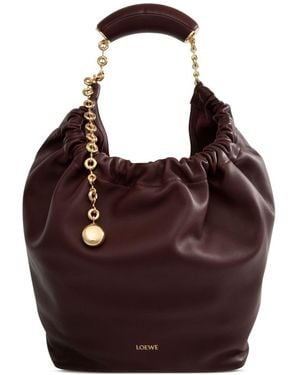 Loewe Squeeze Medium Leather Shoulder Bag - Purple