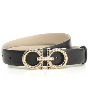 Ferragamo Reversible And Adjustable Gancini Belt - Gray
