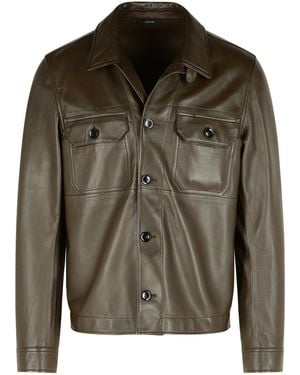 Tom Ford Tobacco Leather Jacket - Green