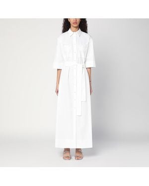 P.A.R.O.S.H. Shirt Dress With Belt - White