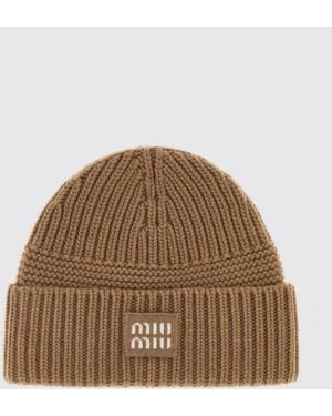 Miu Miu Hat Camel - Brown