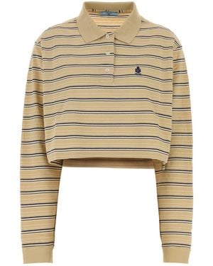 Prada Embroidered Piquet Polo Shirt - Natural