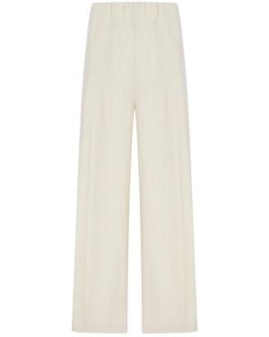 Dries Van Noten Wide-Leg Cotton Pants With Striped Pattern - White