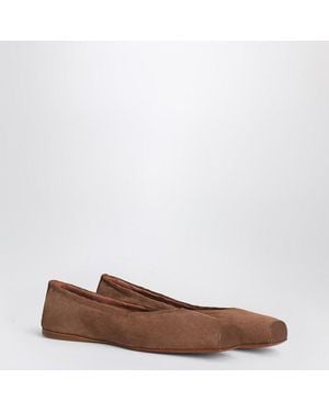 Alaïa Two-Tone Ballerina With Square Toe - Brown