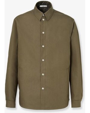 Fendi Zucca Ff Jacquard Nylon Blouson - Green