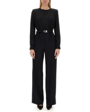 Gucci Viscose Jumpsuit With Belt - Black