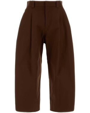 Balenciaga Chocolate Cotton Wide-Leg Pant - Brown