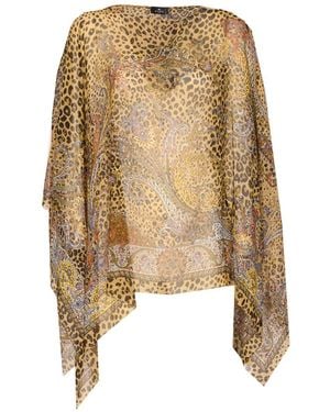 Etro Printed Top Poncho - Natural