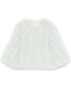 Yves Salomon Round Neck Jacket - White