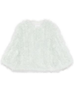 Yves Salomon Round Neck Jacket - White