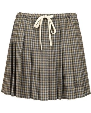 Miu Miu Tartan Miniskirt - Green