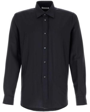 Jil Sander Midnight Wool Blend Shirt - Blue
