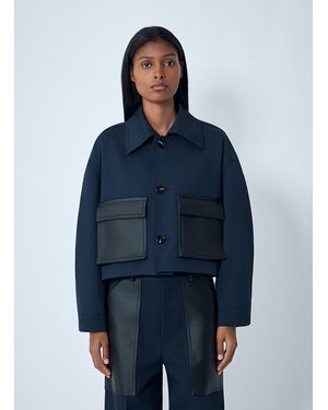 Bottega Veneta Compact Wool And Cotton Twill Jacket - Blue