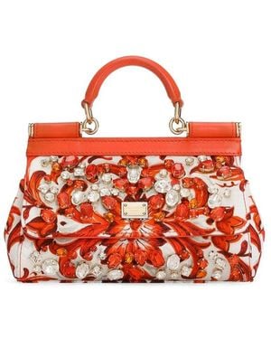 Dolce & Gabbana Leather Tote Bag - Red