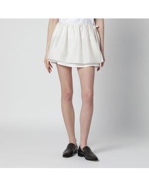DUNST Cream Mini Skirt With Overlapping Panel - White