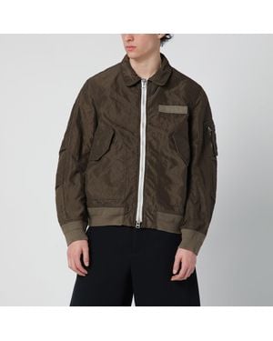 Sacai Khaki Nylon Jacket - Brown